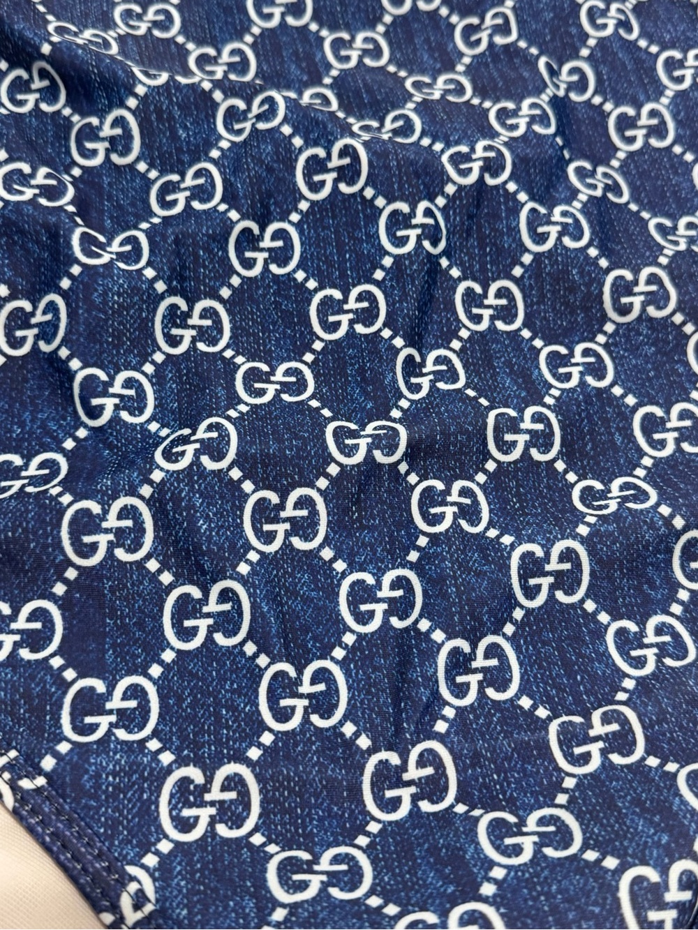 Gucci monogram  Navy Blue Logo One-Piece Swimsuit - Picture 2 of 6